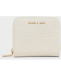 Charles & Keith - Croc-effect Small Zip-around Wallet - Lyst