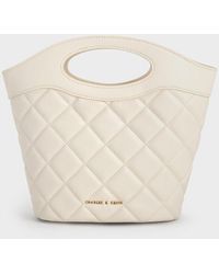 Charles & Keith - Quilted Chain-link Curved-handle Bucket Bag - Lyst