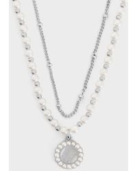 Charles & Keith - Pearl & Gemstone Double-Chain Necklace - Lyst