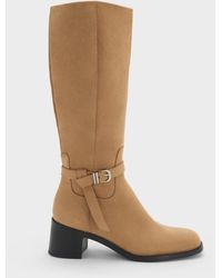 Charles & Keith - Eliza Faux Suede Knee-High Boots - Lyst