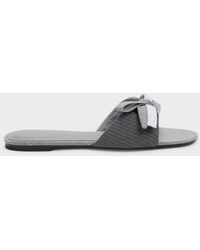 Charles & Keith - Striped Bow Slide Sandals - Lyst
