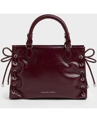Charles & Keith - Mini Nylah Grommet Lace-Up Tote Bag - Lyst