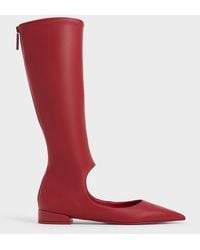 Charles & Keith - Robbie Cut-out Pointed-toe Knee-high Boots - Lyst