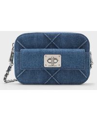 Charles & Keith - Eleni Denim Quilted Zip Crossbody Bag - Lyst