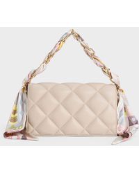 Charles & Keith - Alcott Scarf Handle Quilted Clutch - Lyst