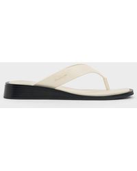 Charles & Keith - V-strap Wedge Thong Sandals - Lyst
