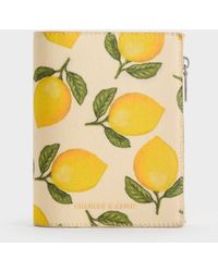 Charles & Keith - Noelle Canvas Lemon-Print Passport Holder - Lyst