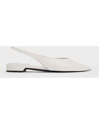 Charles & Keith - Pointed-Toe High-Vamp Slingback Flats - Lyst
