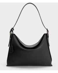 Charles & Keith - Large Leather Top-Flap Hobo Bag - Lyst