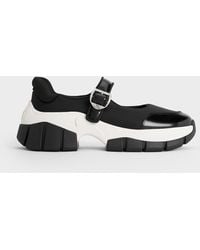 Charles & Keith - Yunna Leather & Recycled Fabric Mary Jane Sneakers - Lyst