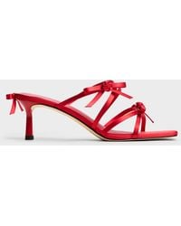 Charles & Keith - Kelis Rose-Bow Strappy Heeled Mules - Lyst