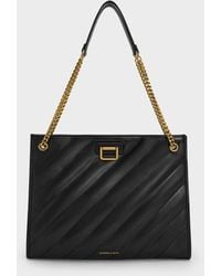 Charles & Keith - Neva Panelled Chain-Strap Tote Bag - Lyst