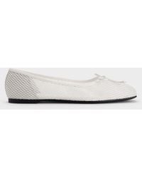 Charles & Keith - Mesh Square-Toe Bow Ballet Flats - Lyst