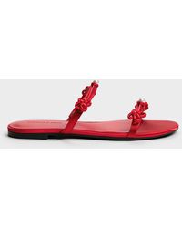 Charles & Keith - Orinda Knot-Pearl Slide Sandals - Lyst