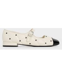 Charles & Keith - Dahlia Two-tone Heart-print Mary Janes - Lyst