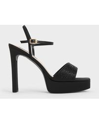 Charles & Keith - Recycled Polyester Crystal-embellished Platform Sandals - Lyst
