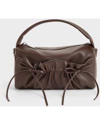 Charles & Keith - Reese Ruched Bow Top Handle Bag - Lyst