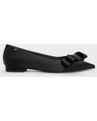 Charles & Keith - Pleated-Bow Pointed Ballet Flats - Lyst