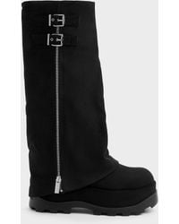 Charles & Keith - Barron Faux Suede Platform Knee-High Boots - Lyst