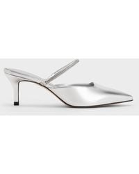Charles & Keith - Metallic Braided-strap Pointed-toe Mules - Lyst