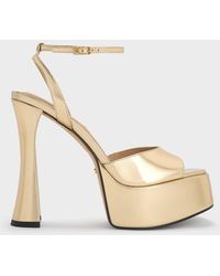 Charles & Keith - Michelle Metallic Leather Platform Sandals - Lyst
