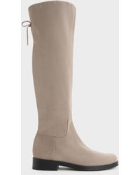 Charles & Keith - Louisa Faux Suede Fold-Over Thigh-High Boots - Lyst