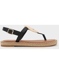 Charles & Keith - Metallic Oval Espadrille Sandals - Lyst