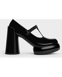 Charles & Keith - Darcy Patent T-bar Platform Mary Janes - Lyst
