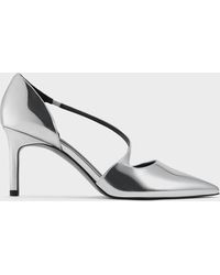 Charles & Keith - Metallic Asymmetric-Strap D'Orsay Stiletto Pumps - Lyst
