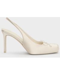 Charles & Keith - Satin Ruched Stiletto Slingback Pumps - Lyst