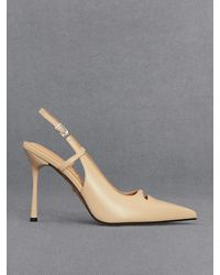 Charles & Keith - Leather Pointed-toe Slingback Pumps - Lyst