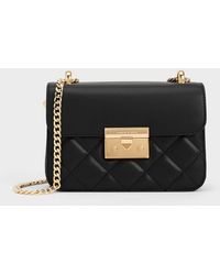 Charles & Keith - Quilted Push-lock Chain-handle Bag - Lyst