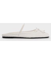 Charles & Keith - Mesh Bow Square-Toe Ballet Mules - Lyst