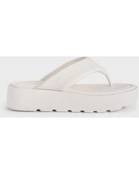 Charles & Keith - V-Strap Flatform Thong Sandals - Lyst