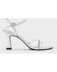 Charles & Keith - Metallic Strappy Trapeze Heel Sandals - Lyst