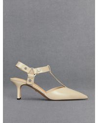 Charles & Keith - Leather Buckled T-bar Pumps - Lyst