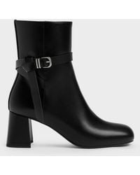Charles & Keith - Eliza Block-Heel Ankle Boots - Lyst