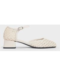 Charles & Keith - Woven D'Orsay Ankle-Strap Pumps - Lyst