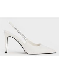 Charles & Keith - Chain-link Pointed-toe Slingback Pumps - Lyst