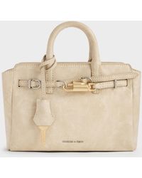 Charles & Keith - Mini Delfina Belted Tote Bag - Lyst