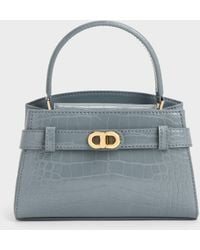 Charles & Keith - Aubrielle Croc-Effect Belted Top Handle Bag - Lyst