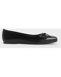 Charles & Keith - Square-toe Bow Ballet Flats - Lyst