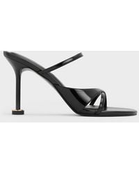 Charles & Keith - Wynn Patent Crossover Sculptural-Heel Strappy Mules - Lyst