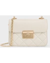 Charles & Keith - Quilted Push-lock Chain-handle Bag - Lyst