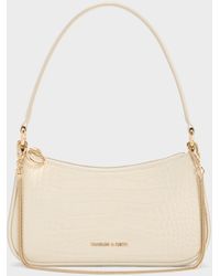 Charles & Keith - Elspeth Croc-Effect Chain-Link Shoulder Bag - Lyst