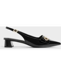 Charles & Keith - Metallic-accent Pointed-toe Slingback Pumps - Lyst