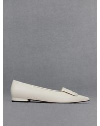 Charles & Keith - Leather Pointed-toe Flats - Lyst
