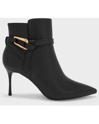 Charles & Keith - Daena Leather Stiletto Ankle Boots - Lyst