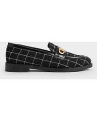 Charles & Keith - Marley Tweed Metallic-accent Loafers - Lyst