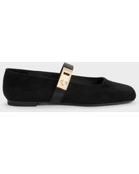 Charles & Keith - Lando Faux Suede Mary Jane Flats - Lyst